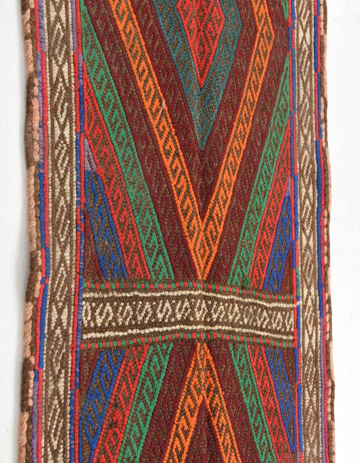 Detail image of  1' 10 x 6' 9  Hand Knotted Kilim Fars Persian Wool Runner Rug