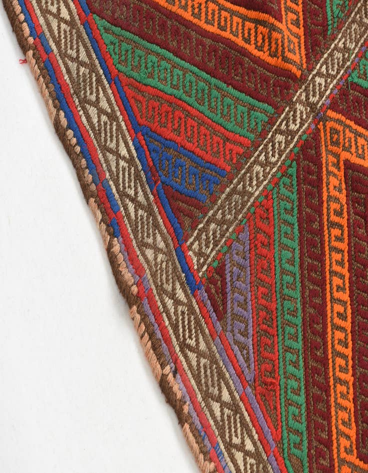 Detail image of  1' 10 x 6' 9  Hand Knotted Kilim Fars Persian Wool Runner Rug