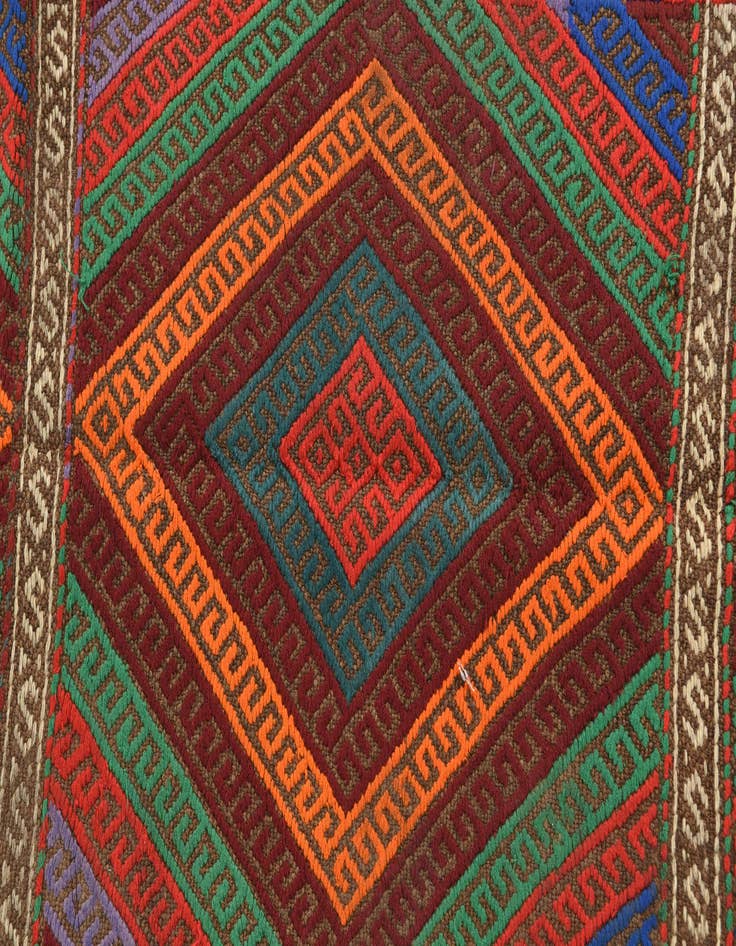 Detail image of  1' 10 x 6' 9  Hand Knotted Kilim Fars Persian Wool Runner Rug