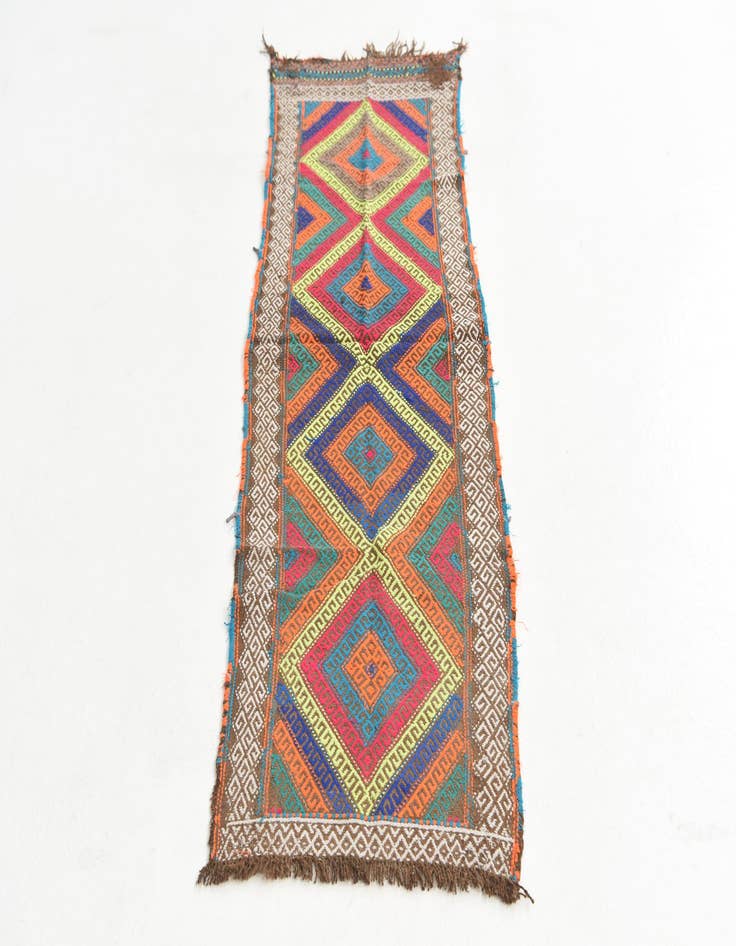 Detail image of  1' 10 x 5' 10  Hand Knotted Kilim Fars Persian Wool Runner Rug