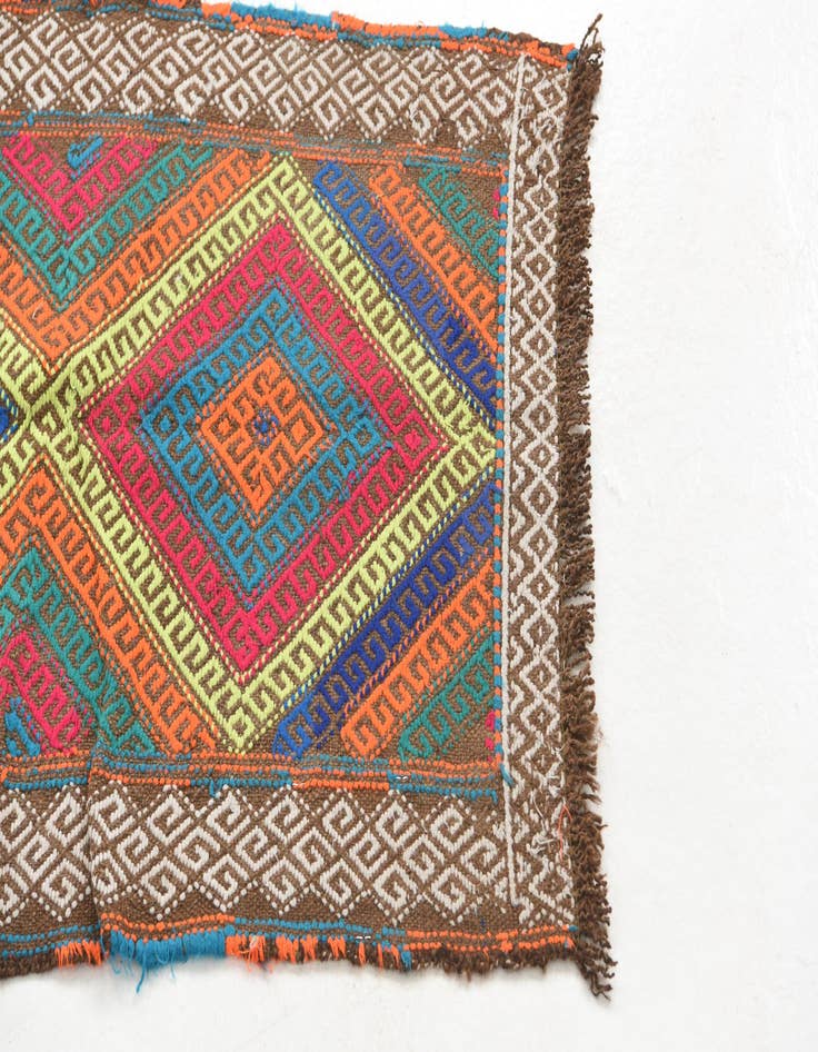 Detail image of  1' 10 x 5' 10  Hand Knotted Kilim Fars Persian Wool Runner Rug