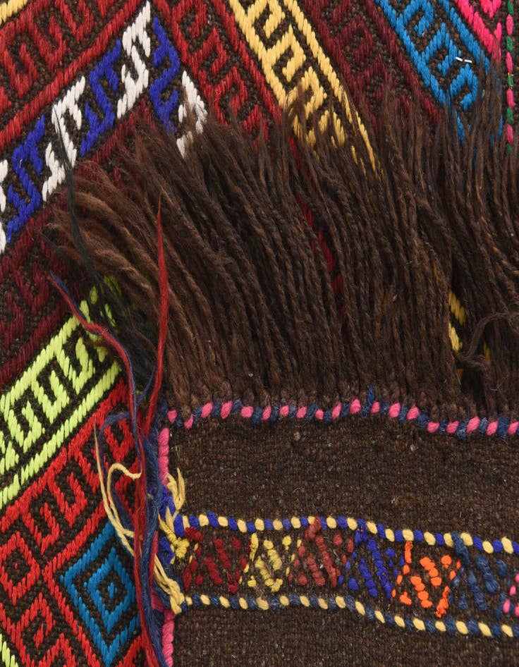 Detail image of  2' x 7' 10  Hand Knotted Kilim Fars Persian Wool Runner Rug