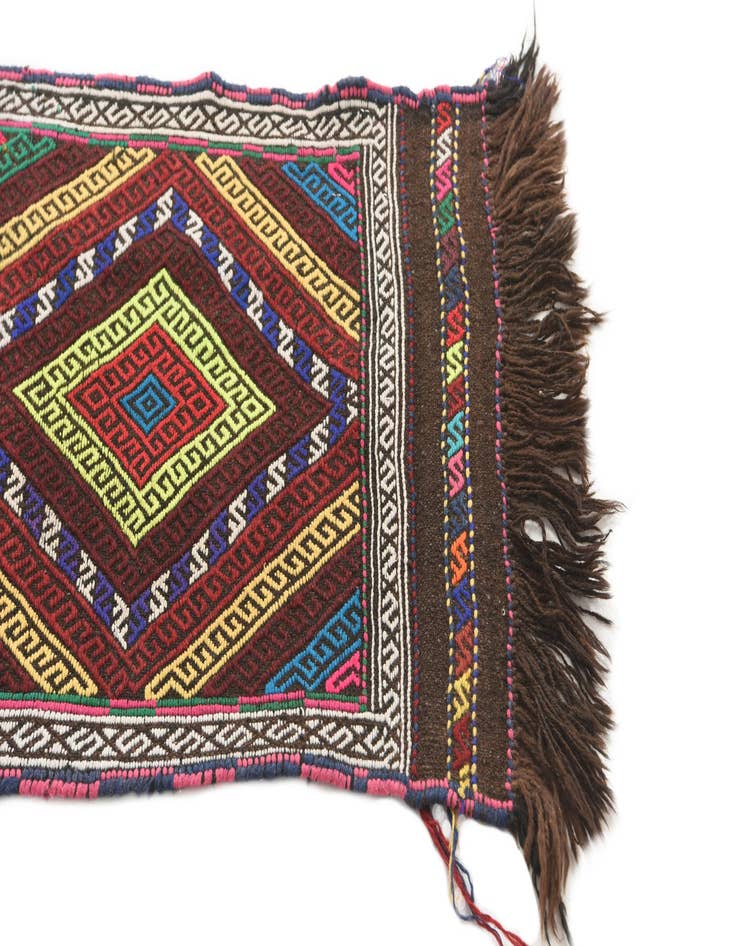 Detail image of  2' x 7' 10  Hand Knotted Kilim Fars Persian Wool Runner Rug