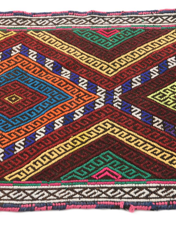 Detail image of  2' x 7' 10  Hand Knotted Kilim Fars Persian Wool Runner Rug