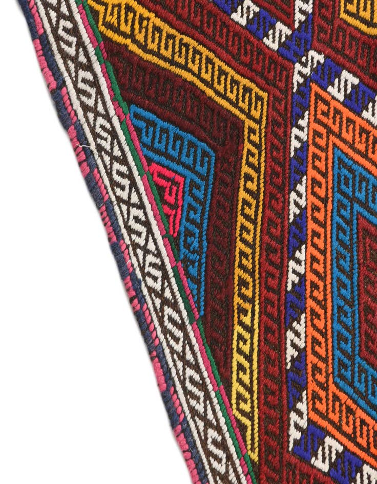 Detail image of  2' x 7' 10  Hand Knotted Kilim Fars Persian Wool Runner Rug