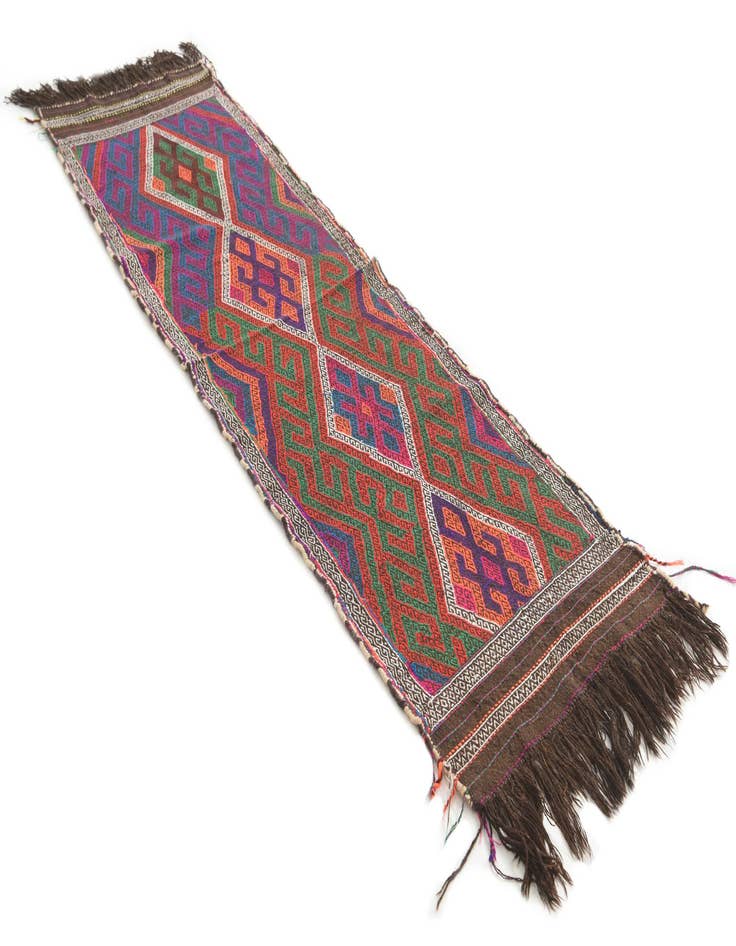 Detail image of  2' 3 x 7' 8  Hand Knotted Kilim Fars Persian Wool Runner Rug