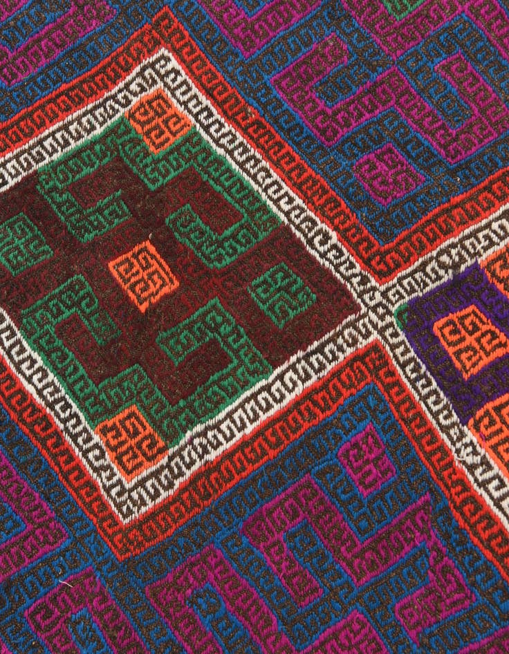 Detail image of  2' 3 x 7' 8  Hand Knotted Kilim Fars Persian Wool Runner Rug