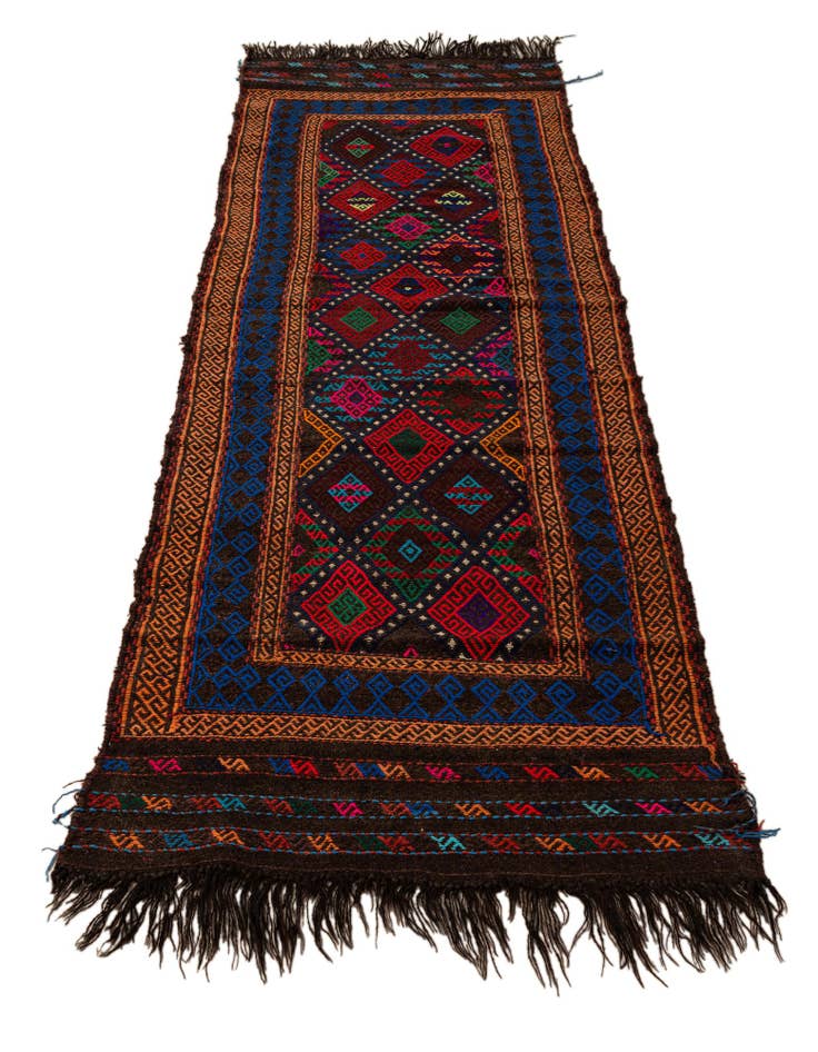 Detail image of  2' 3 x 7' 8  Hand Knotted Kilim Fars Persian Wool Runner Rug