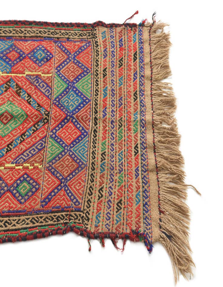 Detail image of  2' 1 x 9' 4  Hand Knotted Kilim Fars Persian Wool Runner Rug