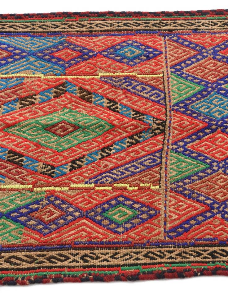 Detail image of  2' 1 x 9' 4  Hand Knotted Kilim Fars Persian Wool Runner Rug