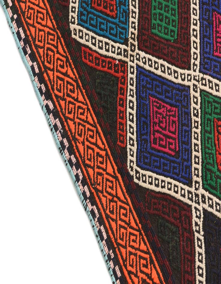 Detail image of  2' 2 x 9'  Hand Knotted Kilim Fars Persian Wool Runner Rug