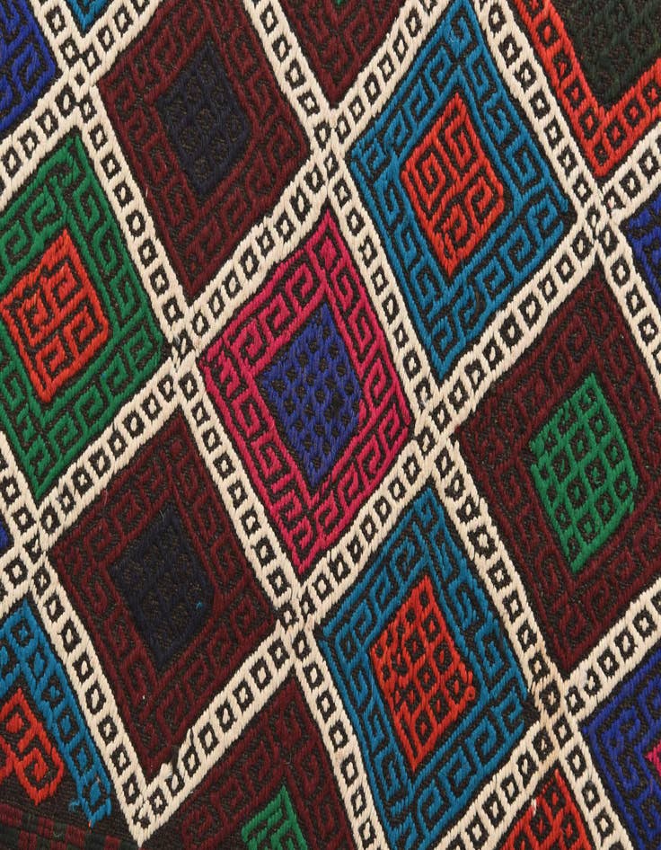 Detail image of  2' 2 x 9'  Hand Knotted Kilim Fars Persian Wool Runner Rug