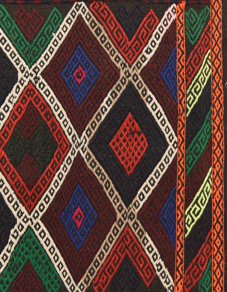 Detail image of  2' 2 x 9'  Hand Knotted Kilim Fars Persian Wool Runner Rug