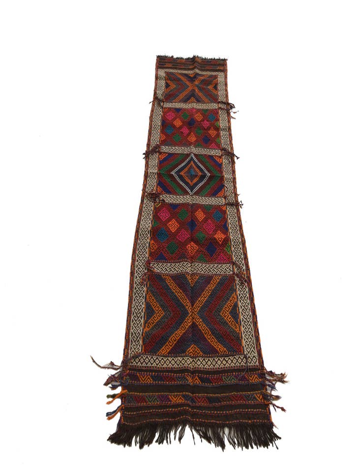 Detail image of  2' x 7'  Hand Knotted Kilim Fars Persian Wool Runner Rug