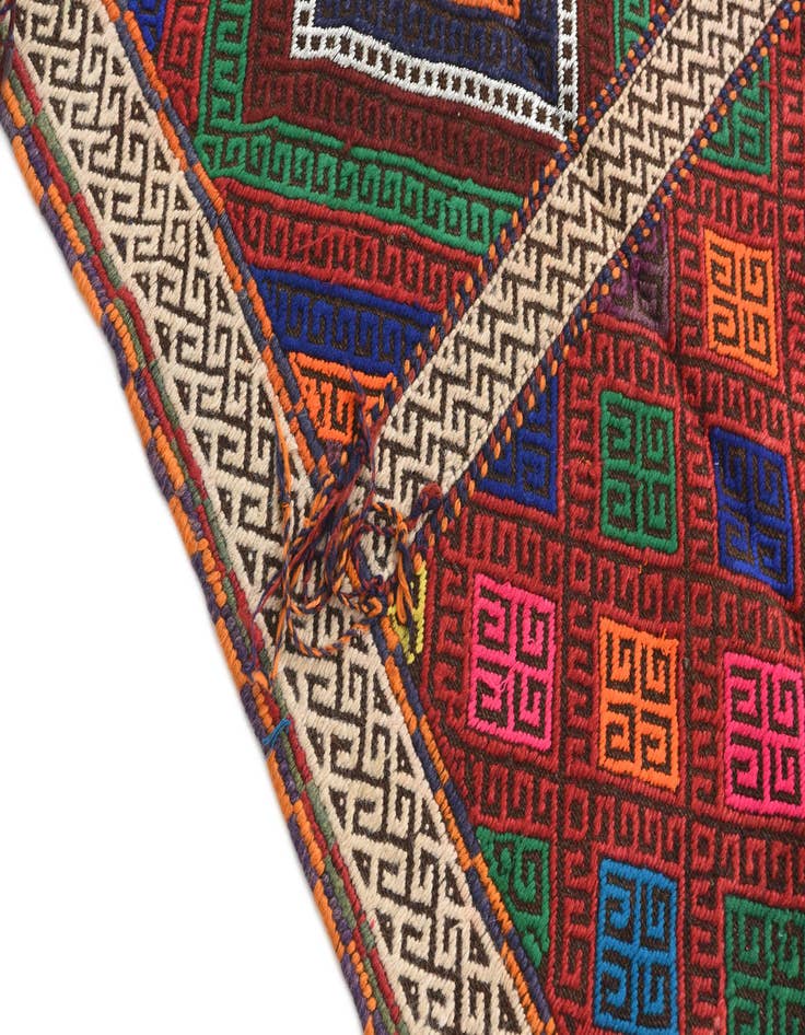 Detail image of  2' x 7'  Hand Knotted Kilim Fars Persian Wool Runner Rug