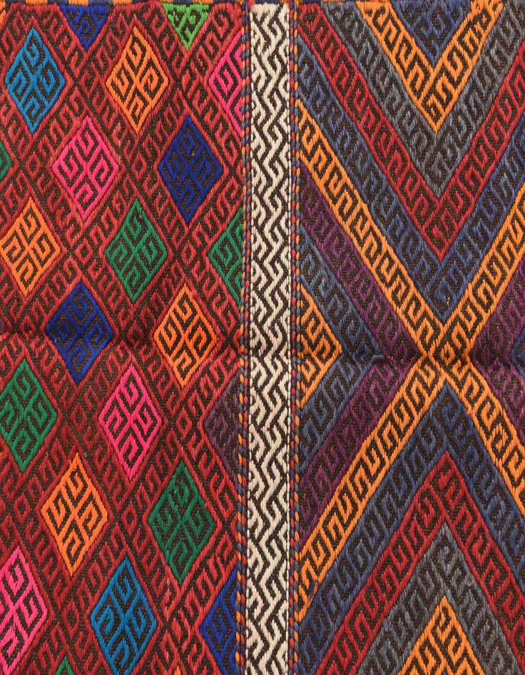 Detail image of  2' x 7'  Hand Knotted Kilim Fars Persian Wool Runner Rug