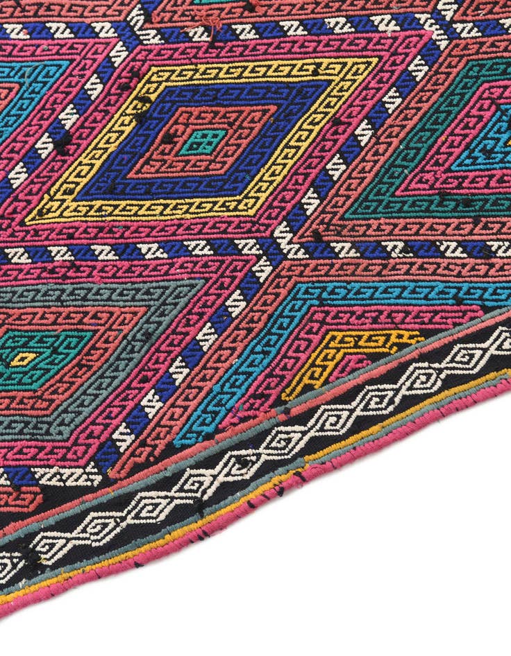 Detail image of  2' 3 x 8' 9  Hand Knotted Kilim Fars Persian Wool Runner Rug