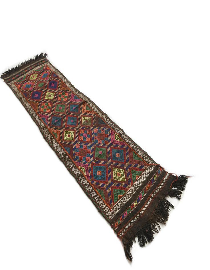 Detail image of  2' 2 x 7' 10  Hand Knotted Kilim Fars Persian Wool Runner Rug