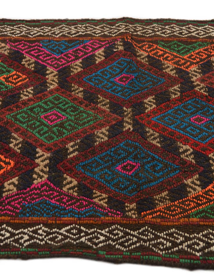 Detail image of  2' 2 x 7' 10  Hand Knotted Kilim Fars Persian Wool Runner Rug