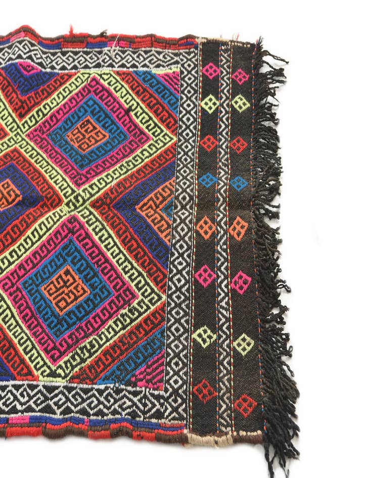 Detail image of  2' 2 x 7'  Hand Knotted Kilim Fars Persian Wool Runner Rug