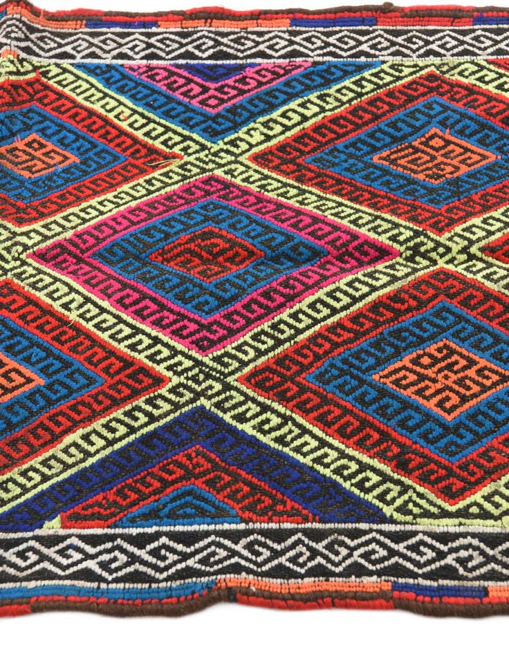 Detail image of  2' 2 x 7'  Hand Knotted Kilim Fars Persian Wool Runner Rug