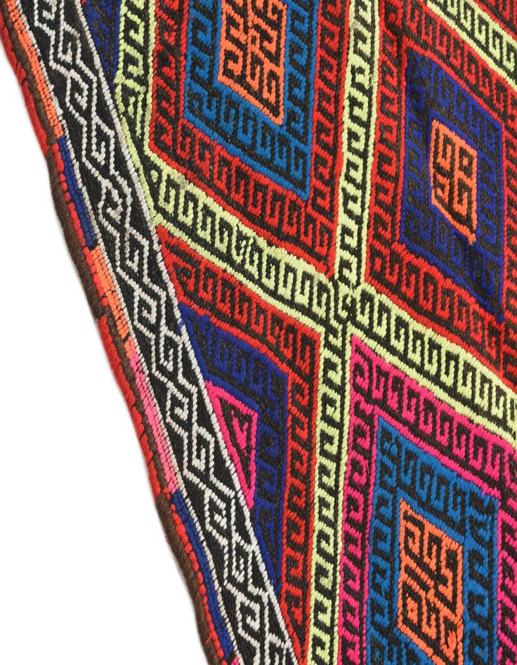 Detail image of  2' 2 x 7'  Hand Knotted Kilim Fars Persian Wool Runner Rug