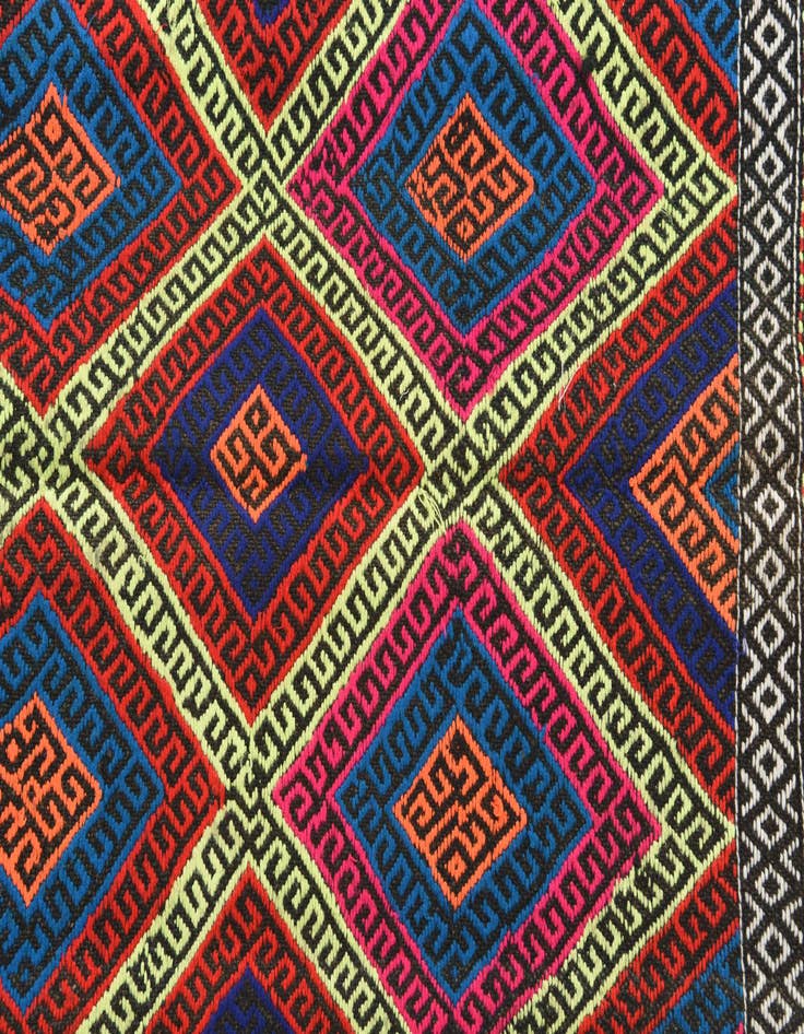 Detail image of  2' 2 x 7'  Hand Knotted Kilim Fars Persian Wool Runner Rug