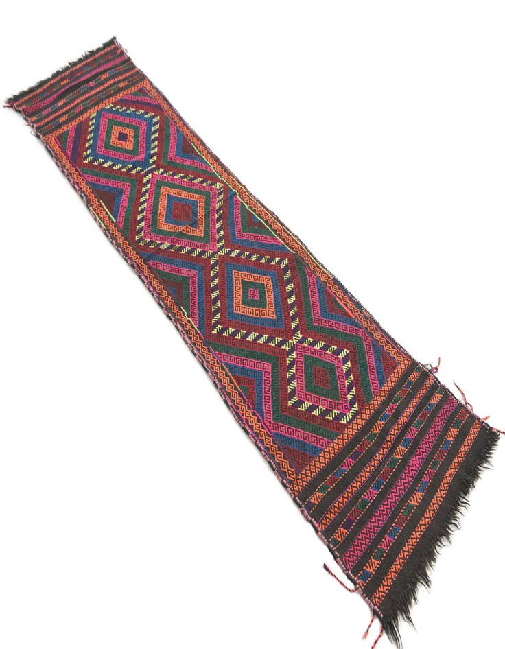 Detail image of  2' x 8' 4  Hand Knotted Kilim Fars Persian Wool Runner Rug