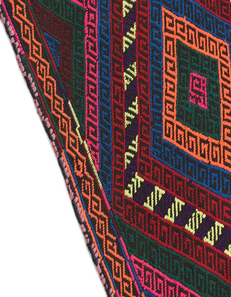 Detail image of  2' x 8' 4  Hand Knotted Kilim Fars Persian Wool Runner Rug