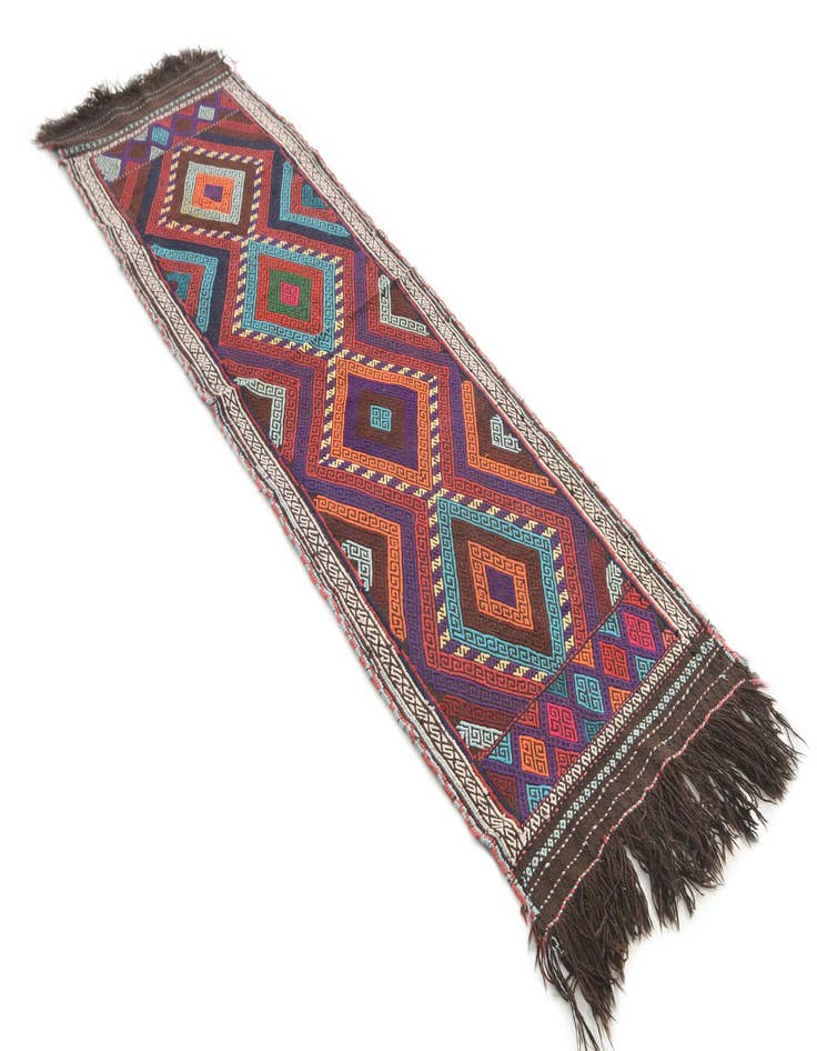 Detail image of  2' 3 x 8' 1  Hand Knotted Kilim Fars Persian Wool Runner Rug