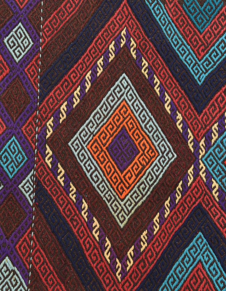 Detail image of  2' 3 x 8' 1  Hand Knotted Kilim Fars Persian Wool Runner Rug