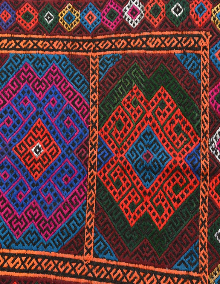 Detail image of  1' 10 x 6' 8  Hand Knotted Kilim Fars Persian Wool Runner Rug