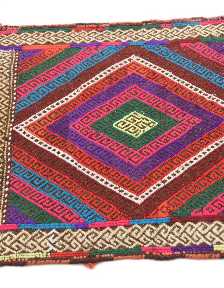 Detail image of  2' 2 x 7' 6  Hand Knotted Kilim Fars Persian Wool Runner Rug