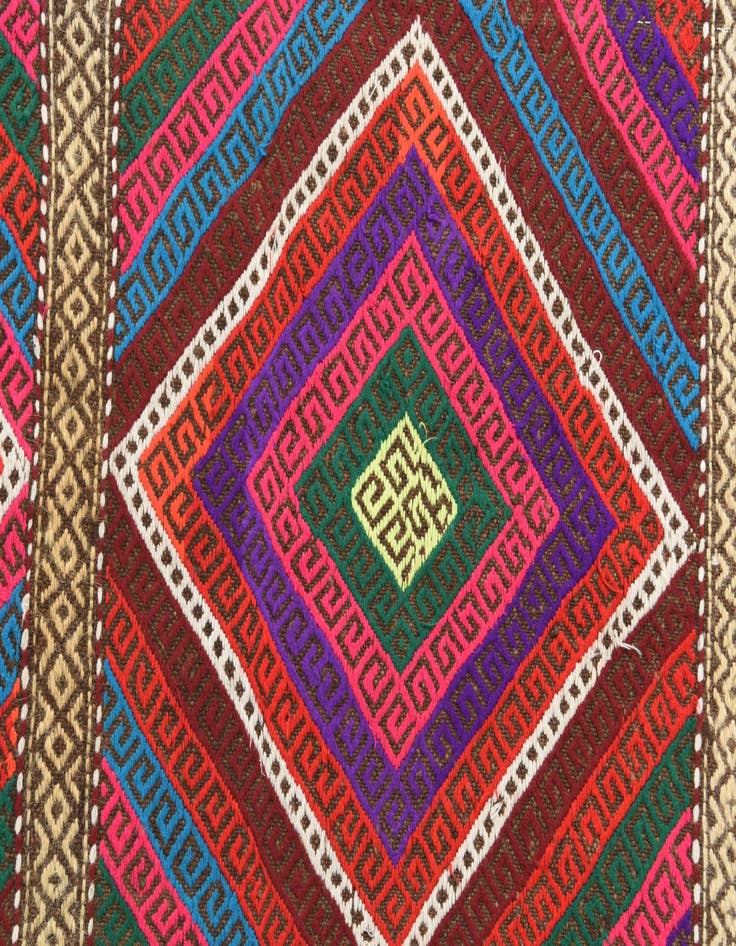 Detail image of  2' 2 x 7' 6  Hand Knotted Kilim Fars Persian Wool Runner Rug