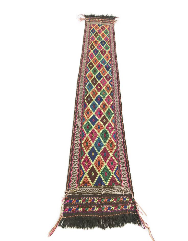 Detail image of  2' x 8' 5  Hand Knotted Kilim Fars Persian Wool Runner Rug