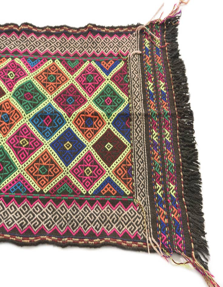 Detail image of  2' x 8' 5  Hand Knotted Kilim Fars Persian Wool Runner Rug