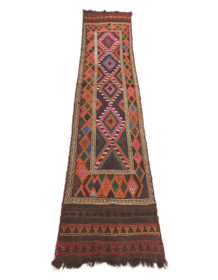 Detail image of  2' 3 x 8' 7  Hand Knotted Kilim Fars Persian Wool Runner Rug