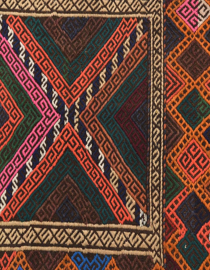 Detail image of  2' 3 x 8' 7  Hand Knotted Kilim Fars Persian Wool Runner Rug