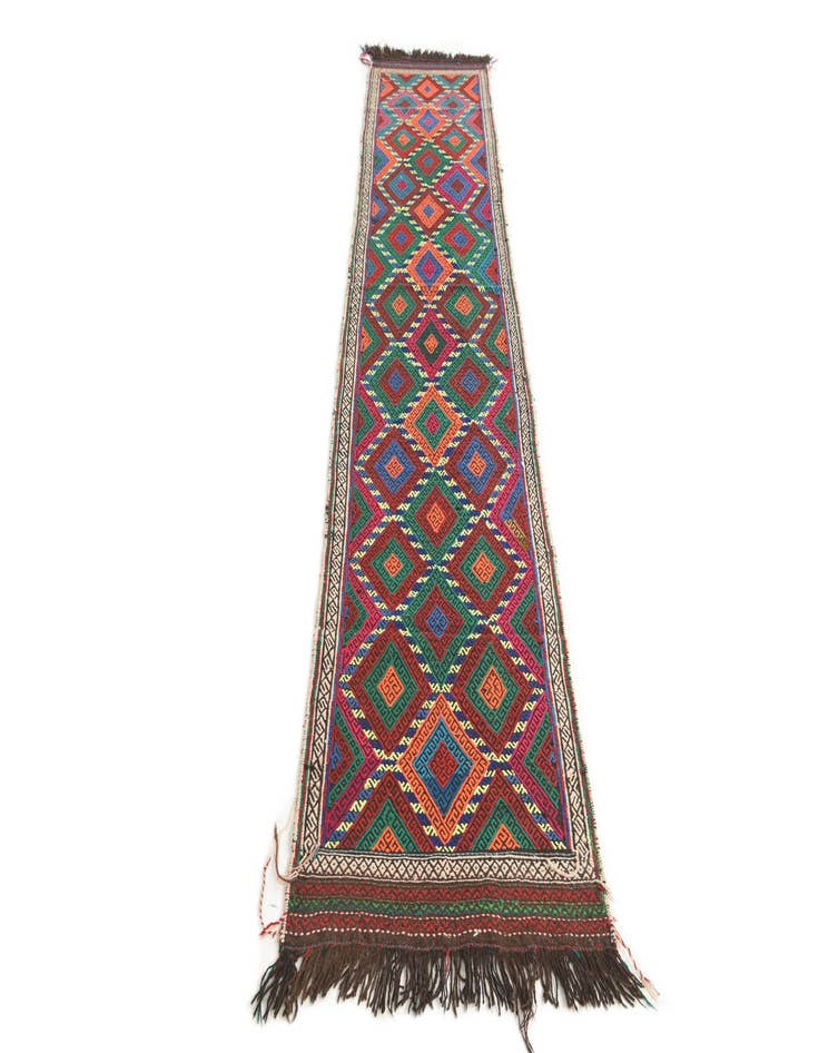 Detail image of  2' 3 x 10' 5  Hand Knotted Kilim Fars Persian Wool Runner Rug