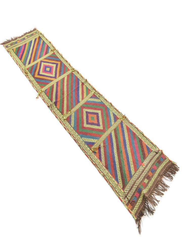 Detail image of  1' 10 x 8'  Hand Knotted Kilim Fars Persian Wool Runner Rug