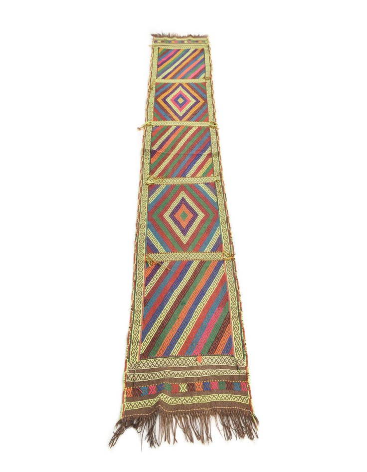 Detail image of  1' 10 x 8'  Hand Knotted Kilim Fars Persian Wool Runner Rug