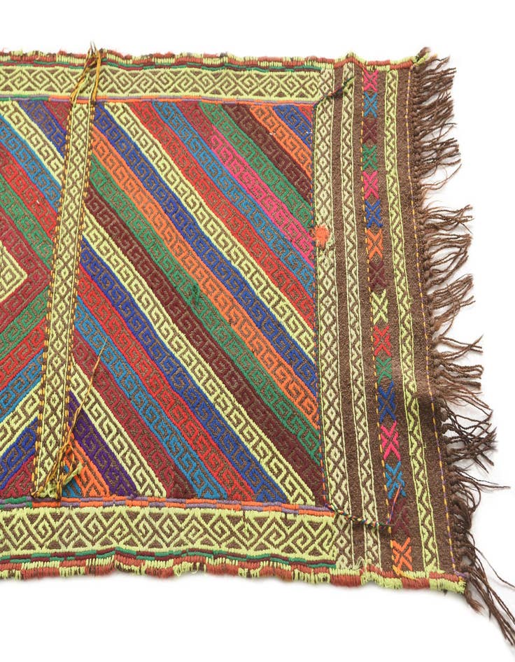 Detail image of  1' 10 x 8'  Hand Knotted Kilim Fars Persian Wool Runner Rug