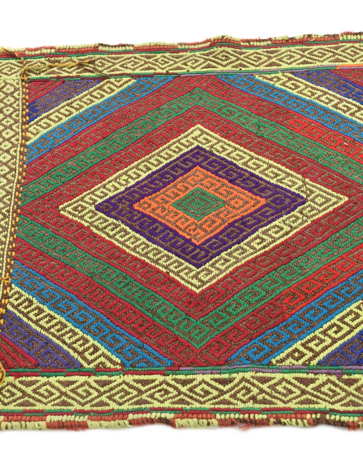 Detail image of  1' 10 x 8'  Hand Knotted Kilim Fars Persian Wool Runner Rug