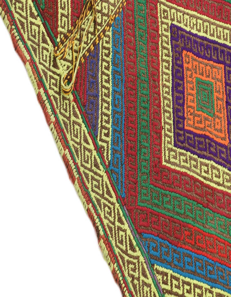 Detail image of  1' 10 x 8'  Hand Knotted Kilim Fars Persian Wool Runner Rug