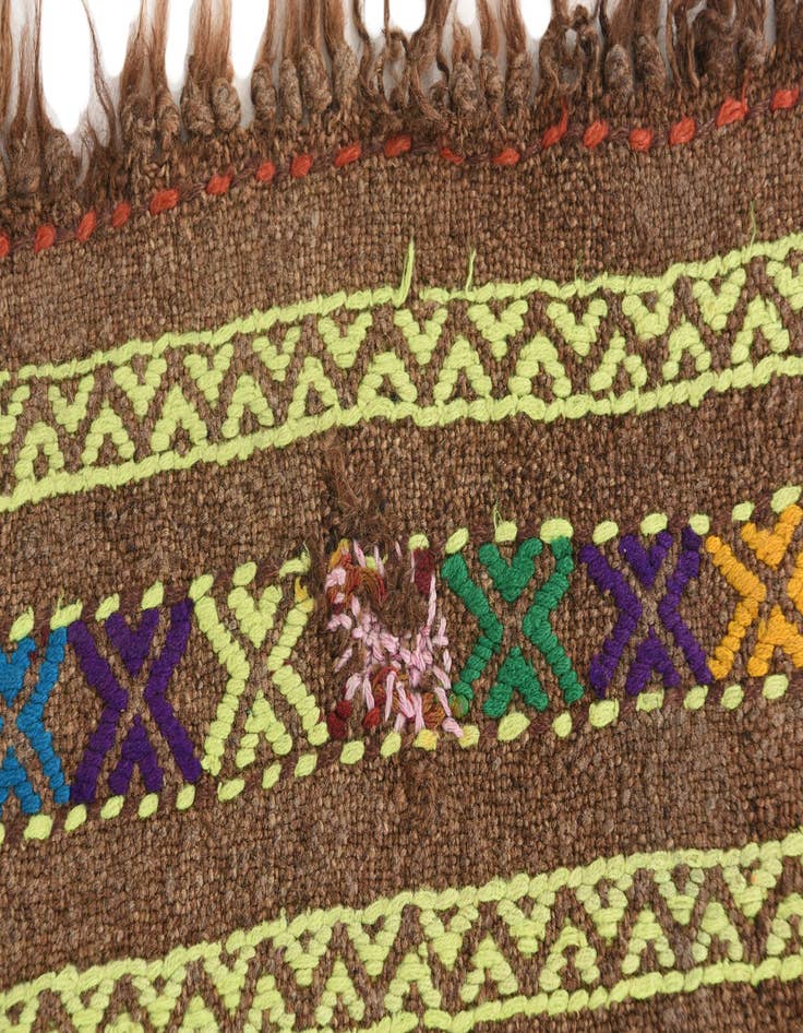 Detail image of  1' 10 x 8'  Hand Knotted Kilim Fars Persian Wool Runner Rug