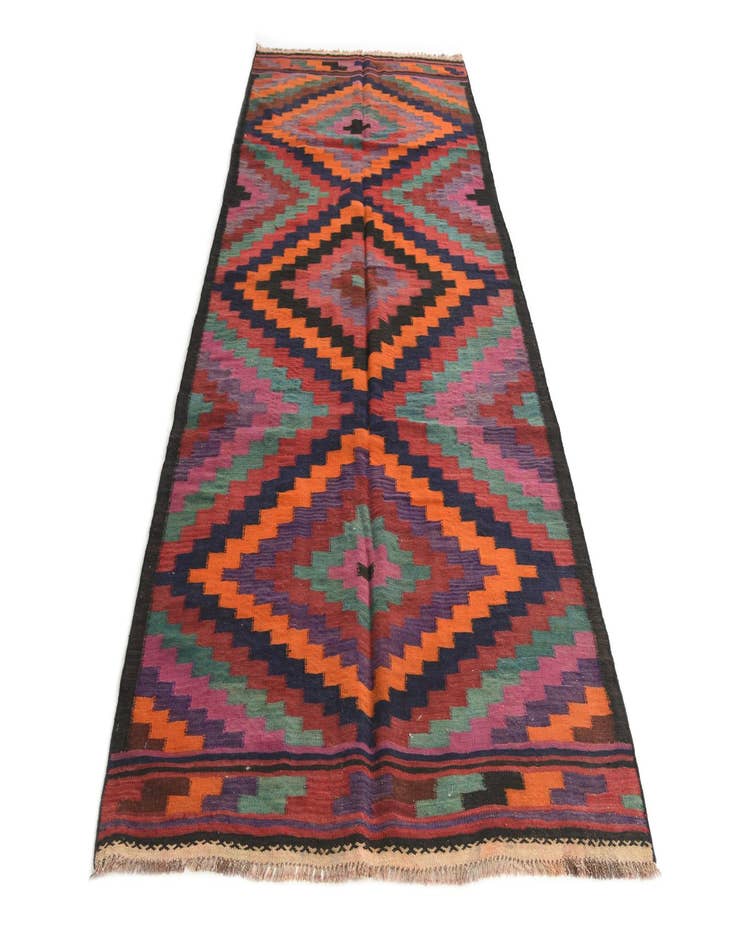 Detail image of  4' 3 x 10'  Hand Woven kilim Fars Wool Runner Rug