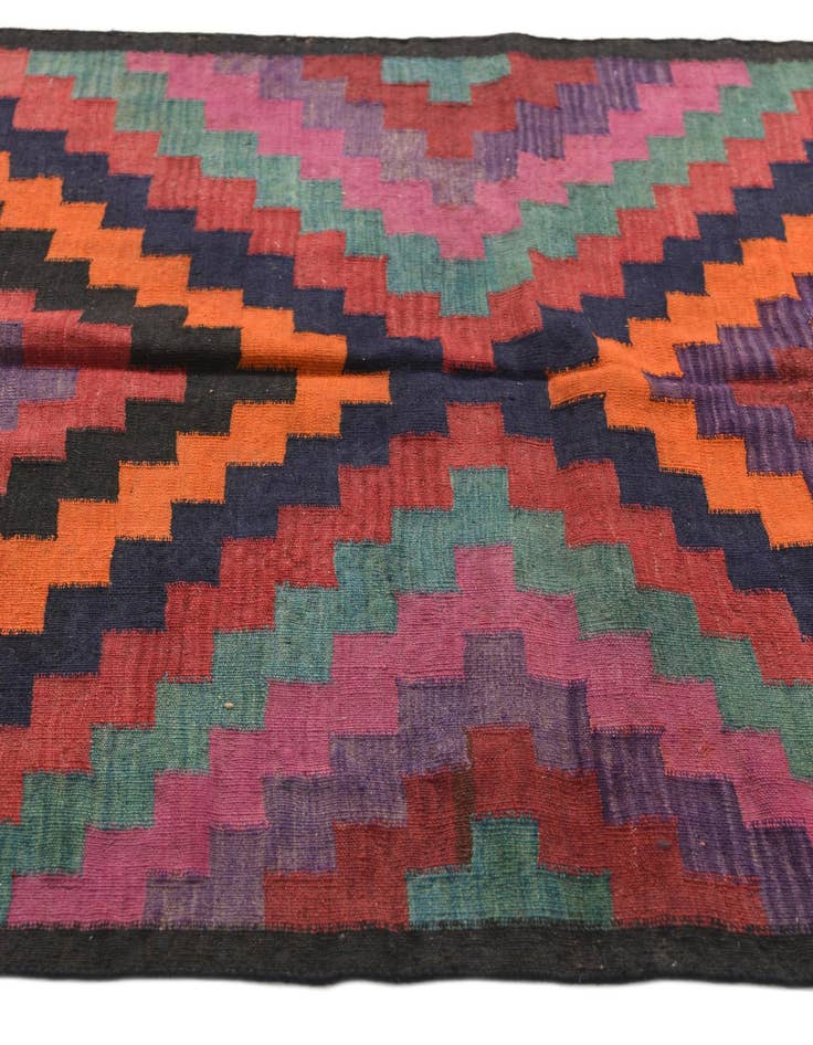Detail image of  4' 3 x 10'  Hand Woven kilim Fars Wool Runner Rug