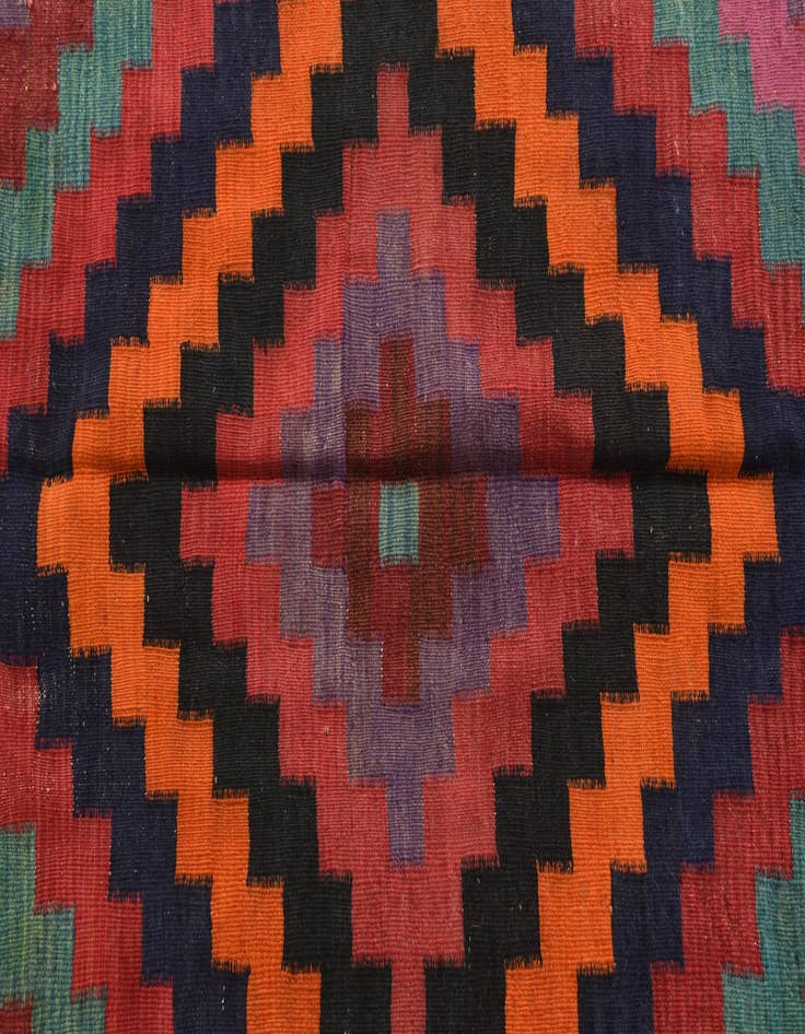 Detail image of  4' 3 x 10'  Hand Woven kilim Fars Wool Runner Rug