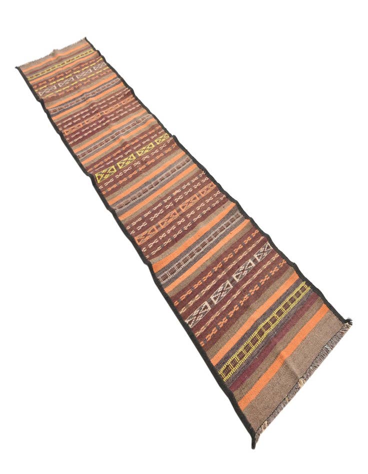 Detail image of  2' 4 x 10' 1  Hand Woven Kilim Fars Wool Runner Rug