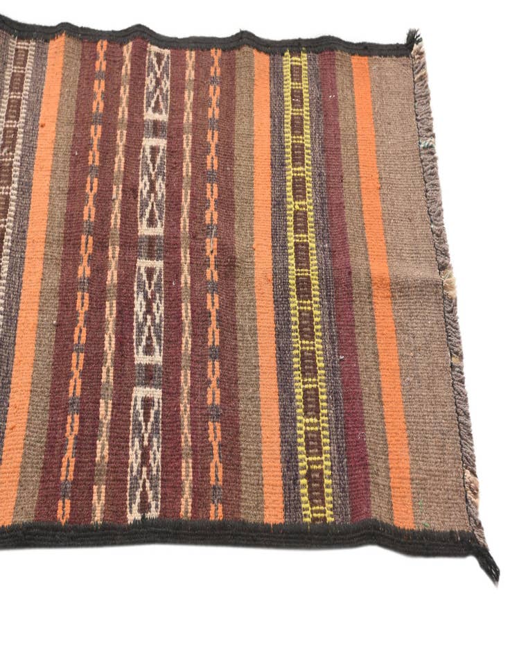 Detail image of  2' 4 x 10' 1  Hand Woven Kilim Fars Wool Runner Rug